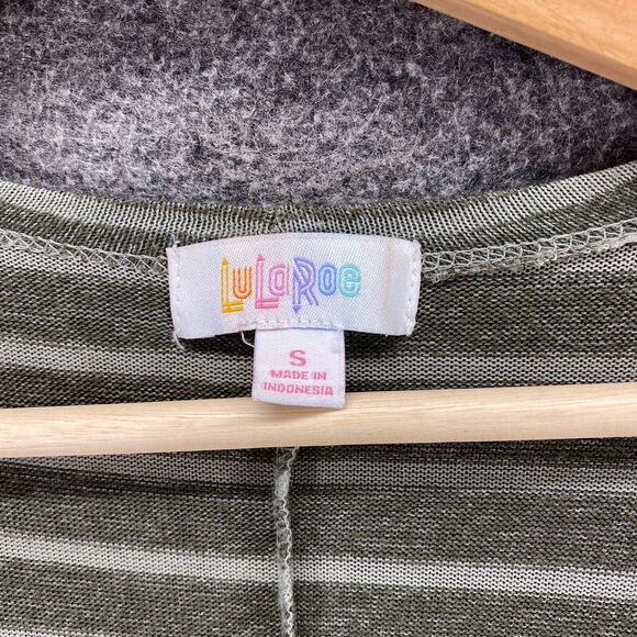 LulaRoe Top Women S Small Gray Striped Open Front Long Sleeve Cover Up Casual - Picture 5 of 9